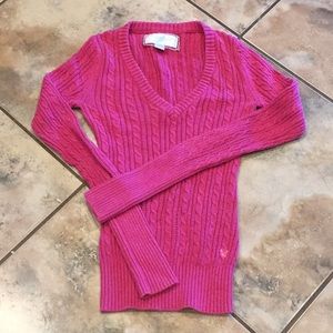 American Eagle Pink V-neck Sweater S